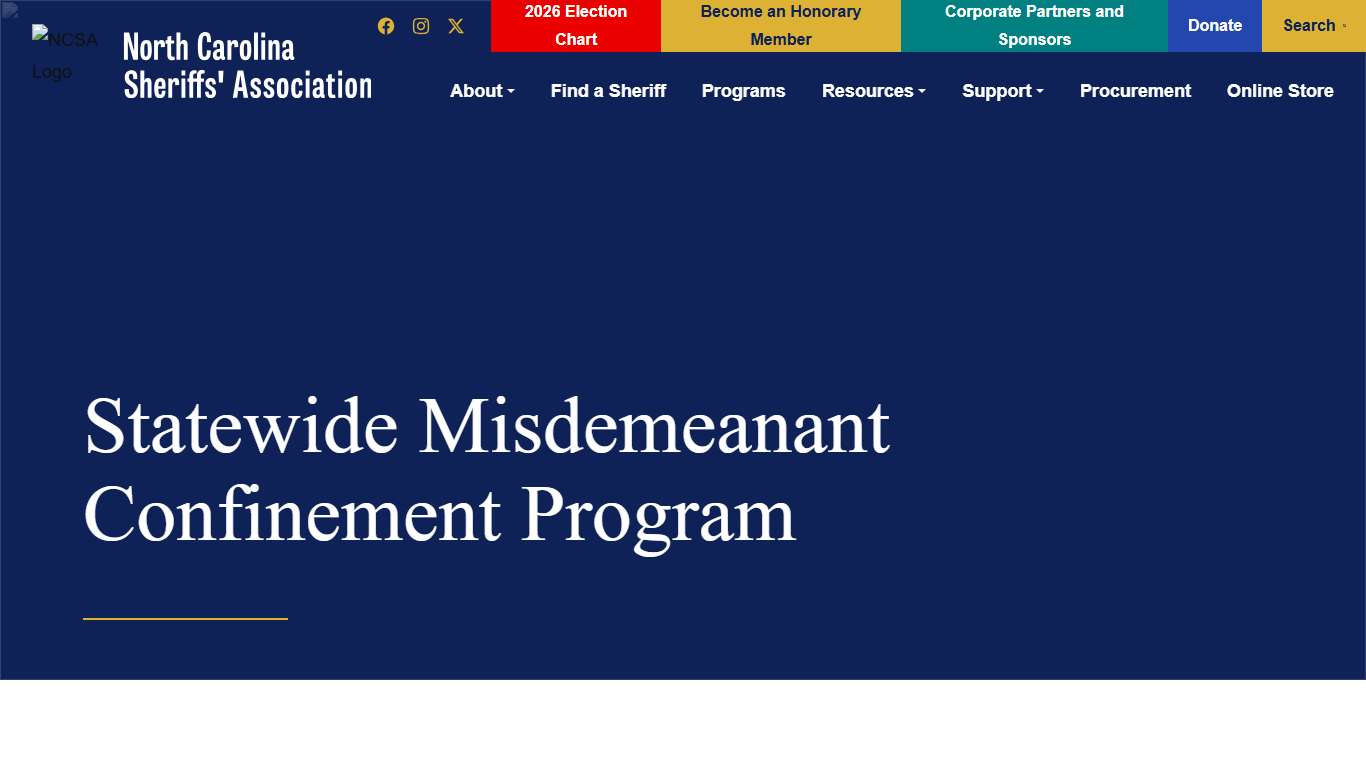 Statewide Misdemeanant Confinement Program | North Carolina Sheriffs' Association